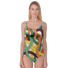 Snake Stripes Intertwined Abstract Camisole Leotard  by Pakjumat