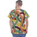 Snake Stripes Intertwined Abstract Men s V-Neck Scrub Top View2