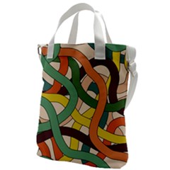 Snake Stripes Intertwined Abstract Canvas Messenger Bag by Pakjumat