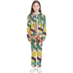 Snake Stripes Intertwined Abstract Kids  Tracksuit by Pakjumat