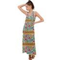 Flower Fabric Design V-Neck Chiffon Maxi Dress View1