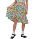 Flower Fabric Design Kids  Ruffle Flared Wrap Midi Skirt View1