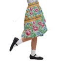 Flower Fabric Design Kids  Ruffle Flared Wrap Midi Skirt View3