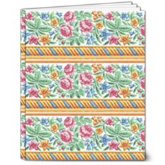 Flower Fabric Design 8  X 10  Softcover Notebook by Pakjumat