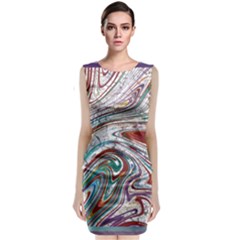 Abstract Background Ornamental Classic Sleeveless Midi Dress by Pakjumat