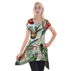 Humming Birds Trochilidae Short Sleeve Side Drop Tunic by Pakjumat