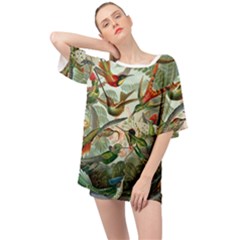 Humming Birds Trochilidae Oversized Chiffon Top by Pakjumat