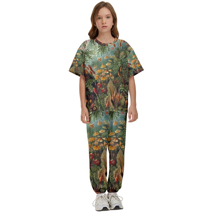 Moose Eurhynchium Haeckel Muscinae Kids  T-Shirt and Pants Sports Set