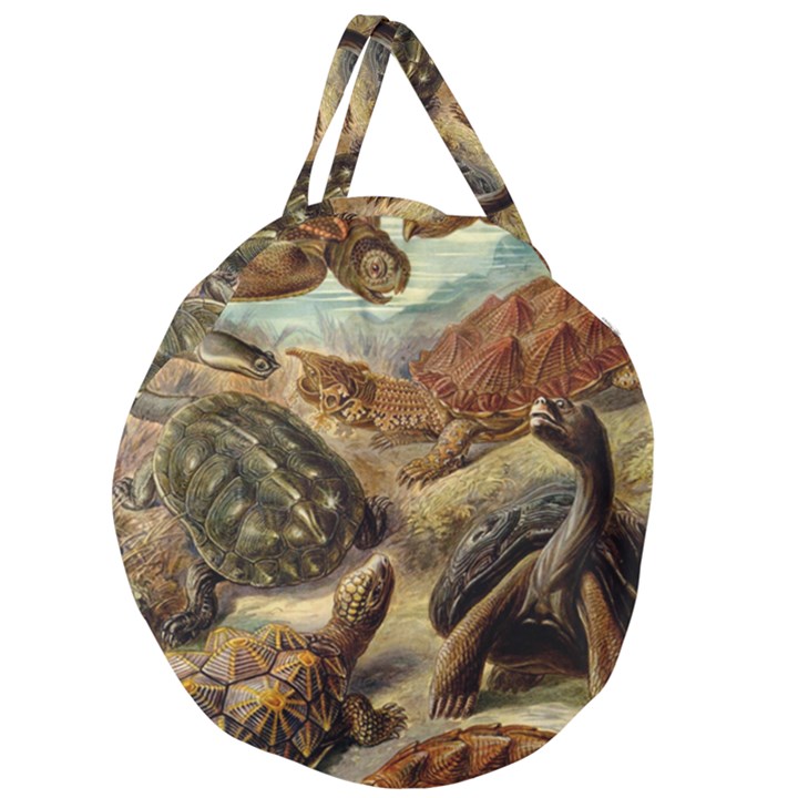 Turtles Leatherback Sea Turtle Giant Round Zipper Tote