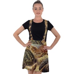 Turtles Leatherback Sea Turtle Velvet Suspender Skater Skirt by Pakjumat