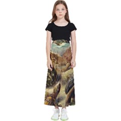 Turtles Leatherback Sea Turtle Kids  Flared Maxi Skirt by Pakjumat