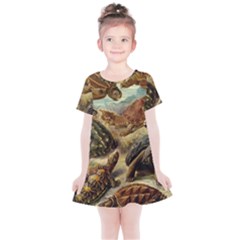 Turtles Leatherback Sea Turtle Kids  Simple Cotton Dress by Pakjumat