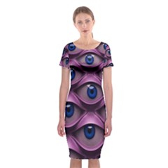 Artistic Eye Psychedelic Classic Short Sleeve Midi Dress by Modalart