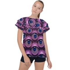 Artistic Eye Psychedelic Ruffle Collar Chiffon Blouse