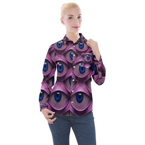 Artistic Eye Psychedelic Women s Long Sleeve Pocket Shirt by Modalart