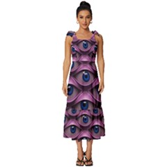 Artistic Eye Psychedelic Tie-strap Tiered Midi Chiffon Dress by Modalart