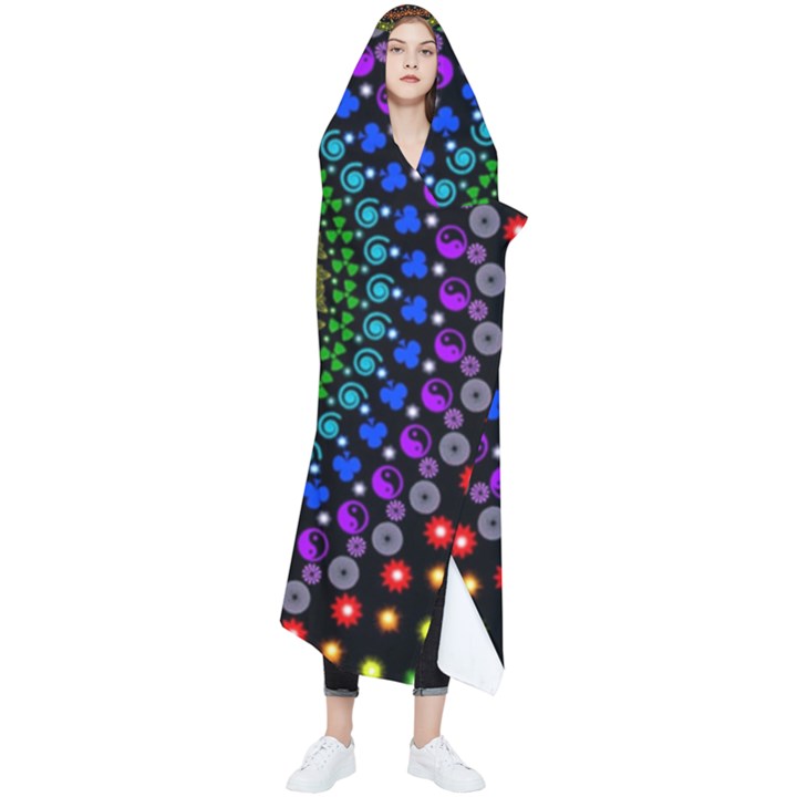 3d Psychedelic Shape Circle Dots Color Wearable Blanket