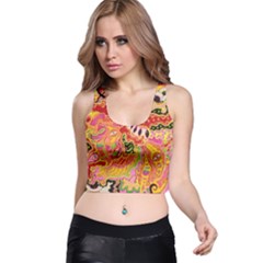 Fantasy Psychedelic Surrealism Trippy Racer Back Crop Top by Modalart