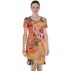 Fantasy Psychedelic Surrealism Trippy Short Sleeve Nightdress by Modalart