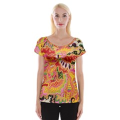 Fantasy Psychedelic Surrealism Trippy Cap Sleeve Top by Modalart