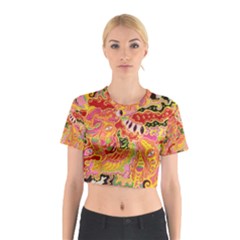 Fantasy Psychedelic Surrealism Trippy Cotton Crop Top by Modalart