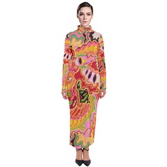 Fantasy Psychedelic Surrealism Trippy Turtleneck Maxi Dress by Modalart