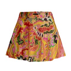 Fantasy Psychedelic Surrealism Trippy Mini Flare Skirt by Modalart