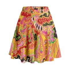 Fantasy Psychedelic Surrealism Trippy High Waist Skirt by Modalart