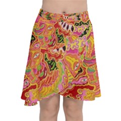 Fantasy Psychedelic Surrealism Trippy Chiffon Wrap Front Skirt by Modalart