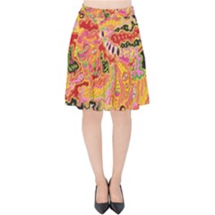 Fantasy Psychedelic Surrealism Trippy Velvet High Waist Skirt by Modalart