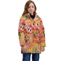 Fantasy Psychedelic Surrealism Trippy Kids  Hooded Longline Puffer Jacket View1