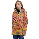 Fantasy Psychedelic Surrealism Trippy Kids  Hooded Longline Puffer Jacket View3