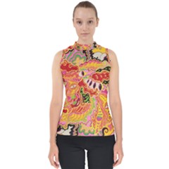 Fantasy Psychedelic Surrealism Trippy Mock Neck Shell Top by Modalart