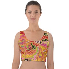 Fantasy Psychedelic Surrealism Trippy Velvet Crop Top by Modalart