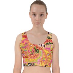 Fantasy Psychedelic Surrealism Trippy Velvet Racer Back Crop Top by Modalart