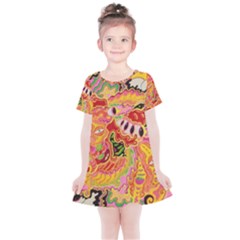 Fantasy Psychedelic Surrealism Trippy Kids  Simple Cotton Dress by Modalart