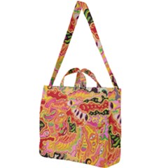 Fantasy Psychedelic Surrealism Trippy Square Shoulder Tote Bag by Modalart