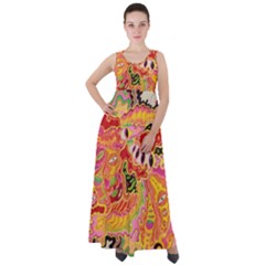 Fantasy Psychedelic Surrealism Trippy Empire Waist Velour Maxi Dress by Modalart