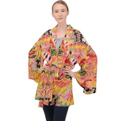 Fantasy Psychedelic Surrealism Trippy Long Sleeve Velvet Kimono  by Modalart