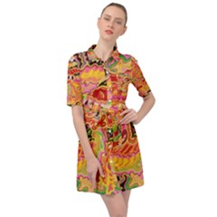 Fantasy Psychedelic Surrealism Trippy Belted Shirt Dress by Modalart