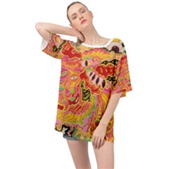 Fantasy Psychedelic Surrealism Trippy Oversized Chiffon Top by Modalart