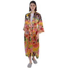 Fantasy Psychedelic Surrealism Trippy Maxi Satin Kimono by Modalart