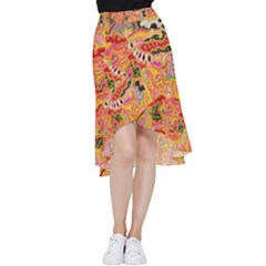 Fantasy Psychedelic Surrealism Trippy Frill Hi Low Chiffon Skirt by Modalart