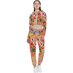 Fantasy Psychedelic Surrealism Trippy Cropped Zip Up Lounge Set by Modalart