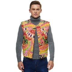 Fantasy Psychedelic Surrealism Trippy Men s Button Up Puffer Vest	 by Modalart