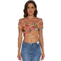 Fantasy Psychedelic Surrealism Trippy Short Sleeve Square Neckline Crop Top  View1