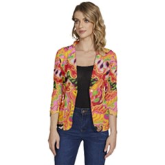 Fantasy Psychedelic Surrealism Trippy Women s One-button 3/4 Sleeve Short Jacket by Modalart