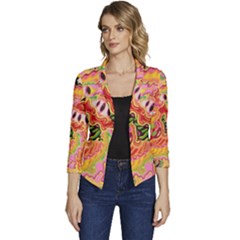 Fantasy Psychedelic Surrealism Trippy Women s Casual 3/4 Sleeve Spring Jacket by Modalart