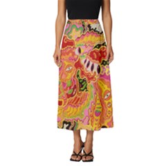 Fantasy Psychedelic Surrealism Trippy Classic Midi Chiffon Skirt by Modalart