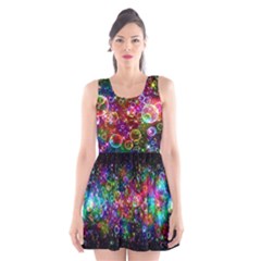 Psychedelic Bubbles Abstract Scoop Neck Skater Dress by Modalart